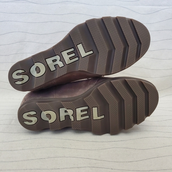 Sorel Women's Joan Of Arctic Wedge II Boot Kettle Size 4 Tan Suede Leather EUC - Picture 9 of 10